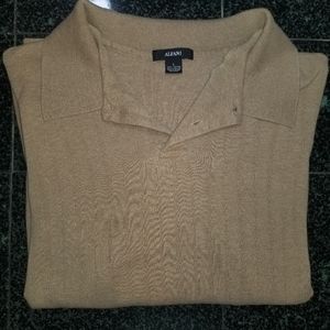 Tan Alfani Mens polo sweater 100% cotton